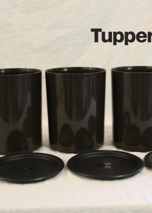Tea Coffee Sugar Set 1.2lt Black Unlabelled