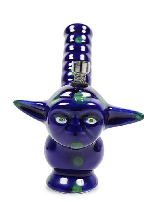 Blue Ceramic Yoda Bong 23cm